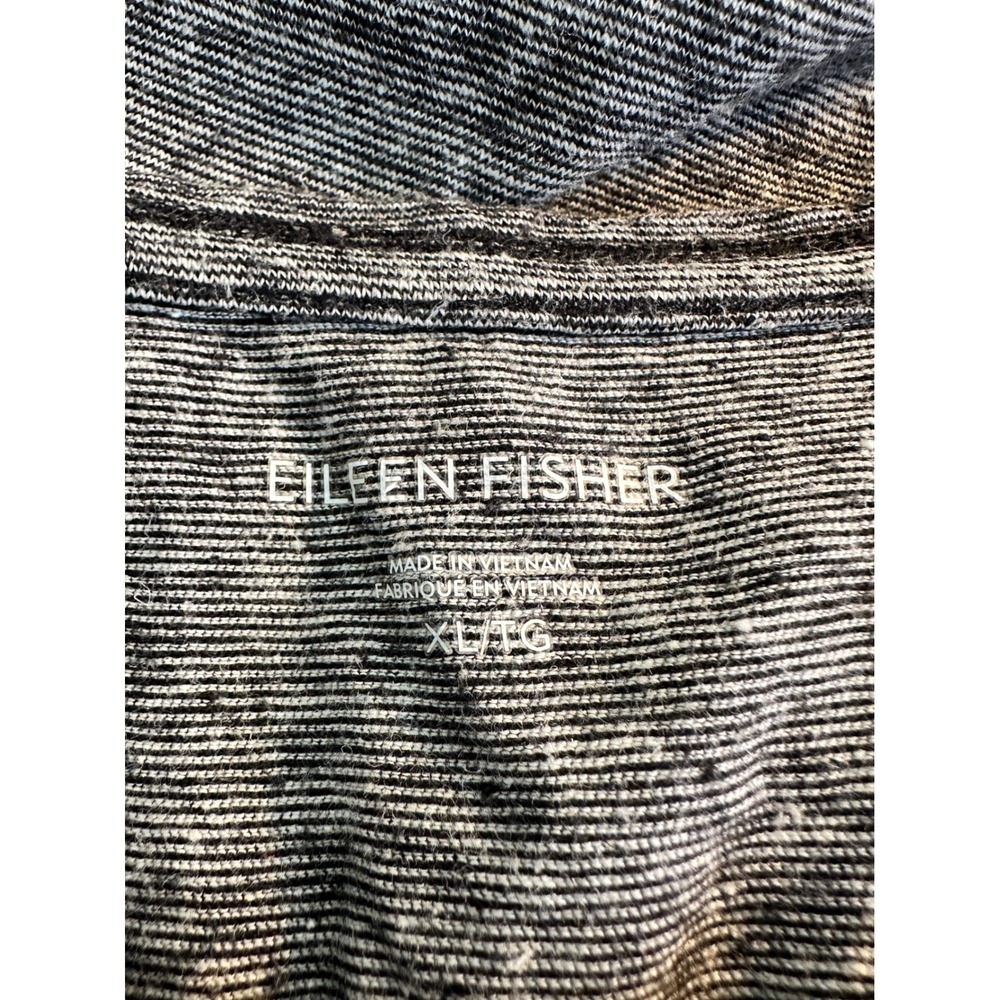 Eileen Fisher Organic Hemp Cotton T Shirt Dress Size XL Grey Stripe Relaxed Fit - Picture 7 of 8